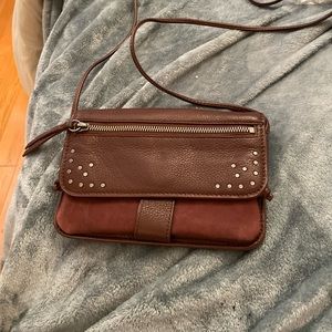 LUCKY BRAND burgundy studded leather crossbody